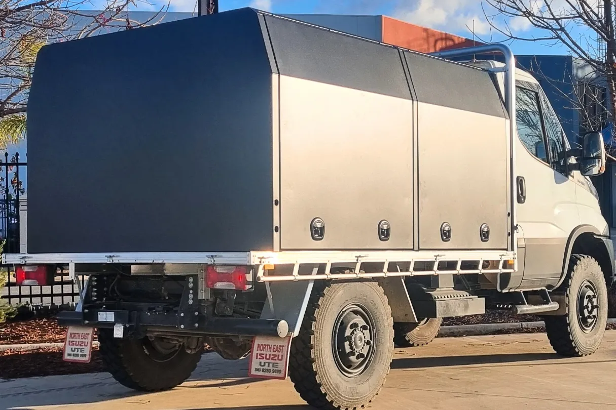 Liftoff Canopy Iveco Truck powdercoated black customised size to fit truck 4 door canopy