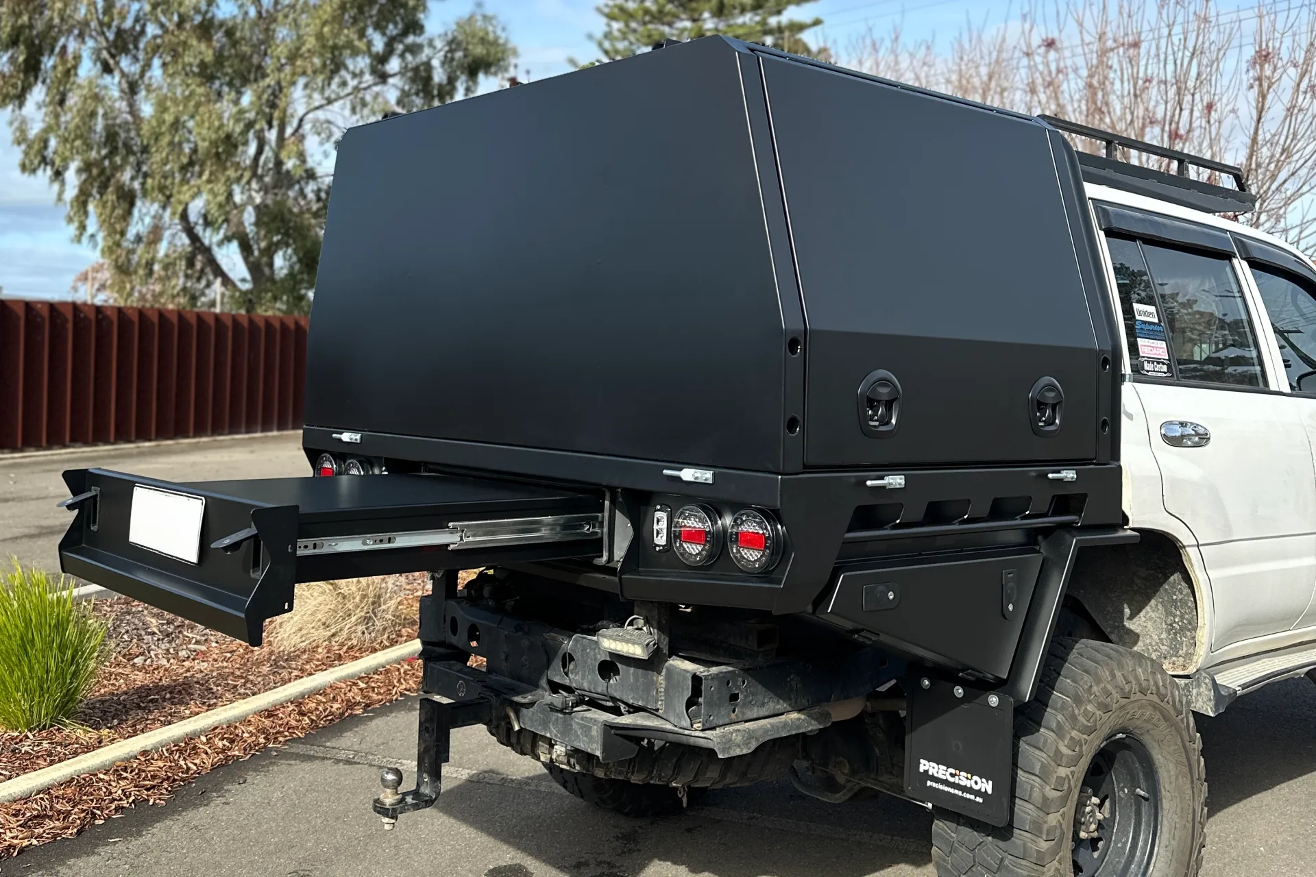 Liftoff Canopy Toyota Landcruiser Wagon with Trundle Drawer and Tapered Toolbox